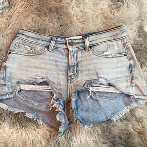 Light wash shorts